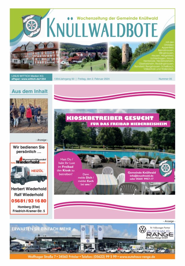 Knüllwaldbote Titelblatt 05/2024