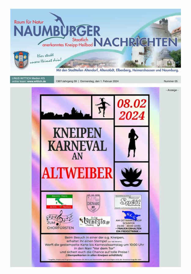 Naumburger Nachrichten Titelblatt 05/2024