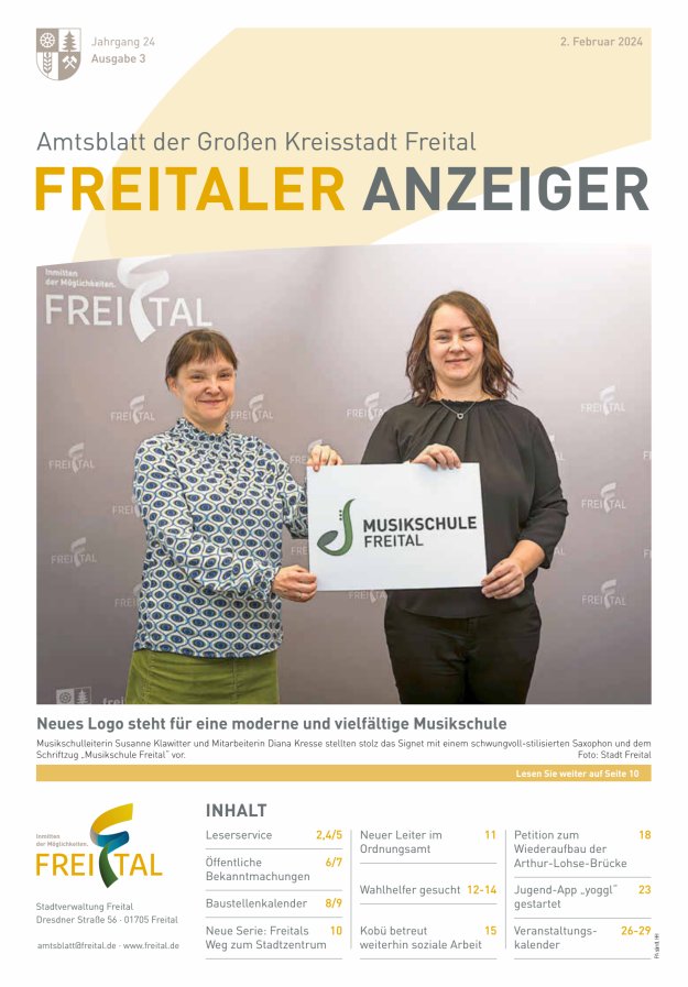 Freitaler Anzeiger - Amtsblatt der Großen Kreisstadt Freital Titelblatt 03/2024