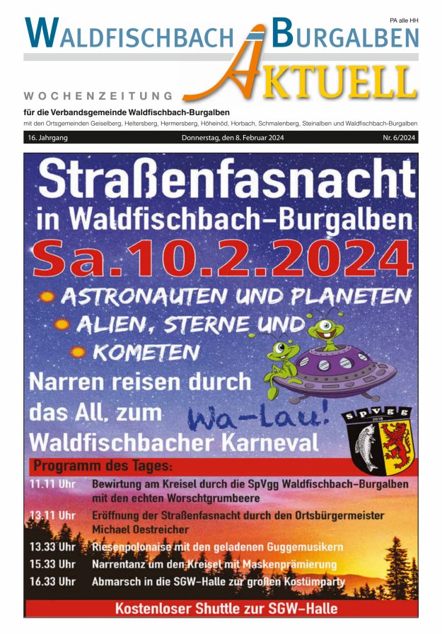 Amtsblatt der Verbandsgemeinde Waldfischbach-Burgalben Titelblatt 06/2024