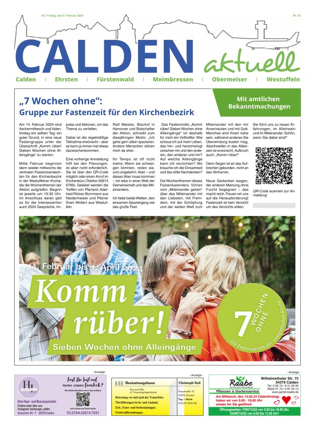 Calden aktuell Titelblatt 03/2024