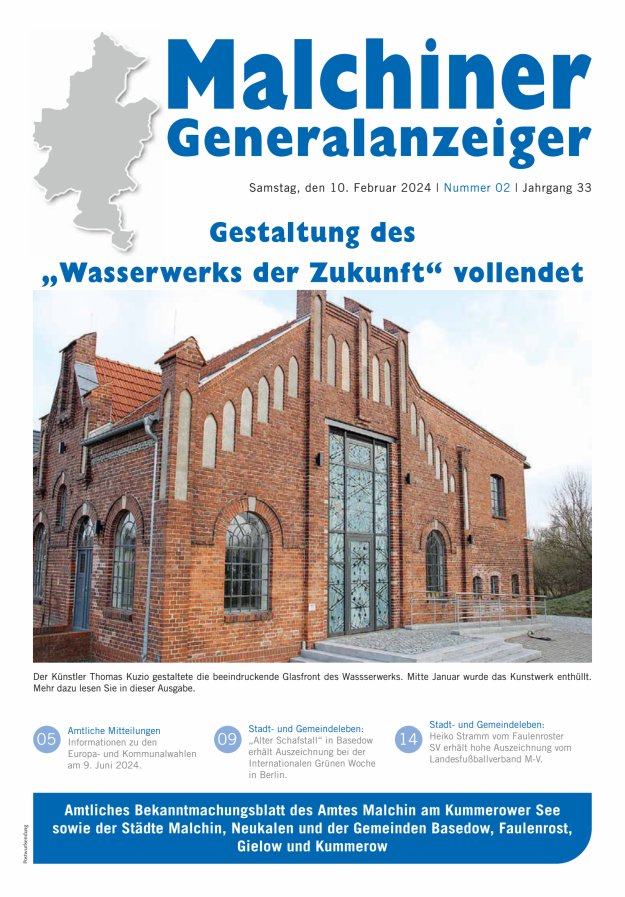Malchiner Generalanzeiger Titelblatt 02/2024