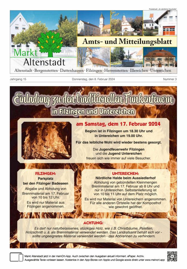 Amts- und Mitteilungsblatt des Marktes Altenstadt Titelblatt 03/2024