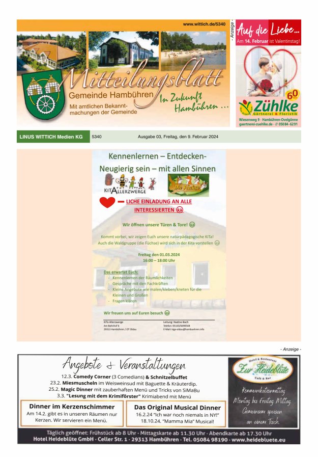 Mitteilungsblatt der Gemeinde Hambühren Titelblatt 03/2024