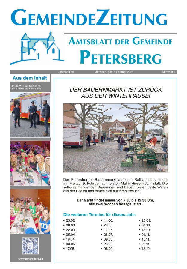 Amtsblatt Blickpunkt Petersberg Titelblatt 06/2024