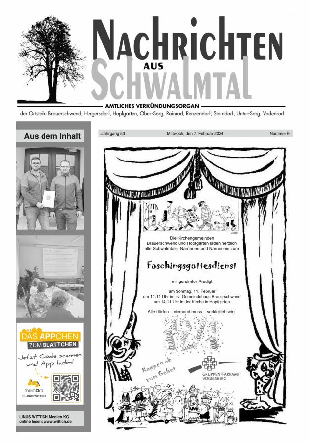 Nachrichten aus Schwalmtal Titelblatt 06/2024