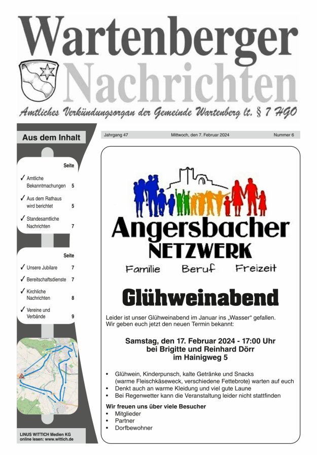 Wartenberger Nachrichten Titelblatt 06/2024