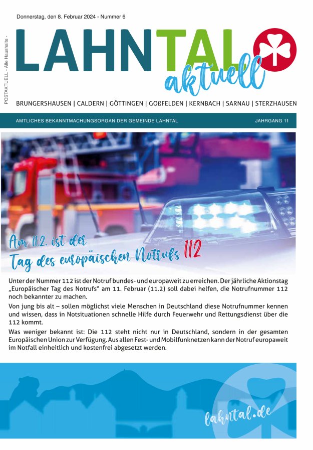 Amtliches Bekanntmachungsorgan der Gemeinde Lahntal Titelblatt 06/2024