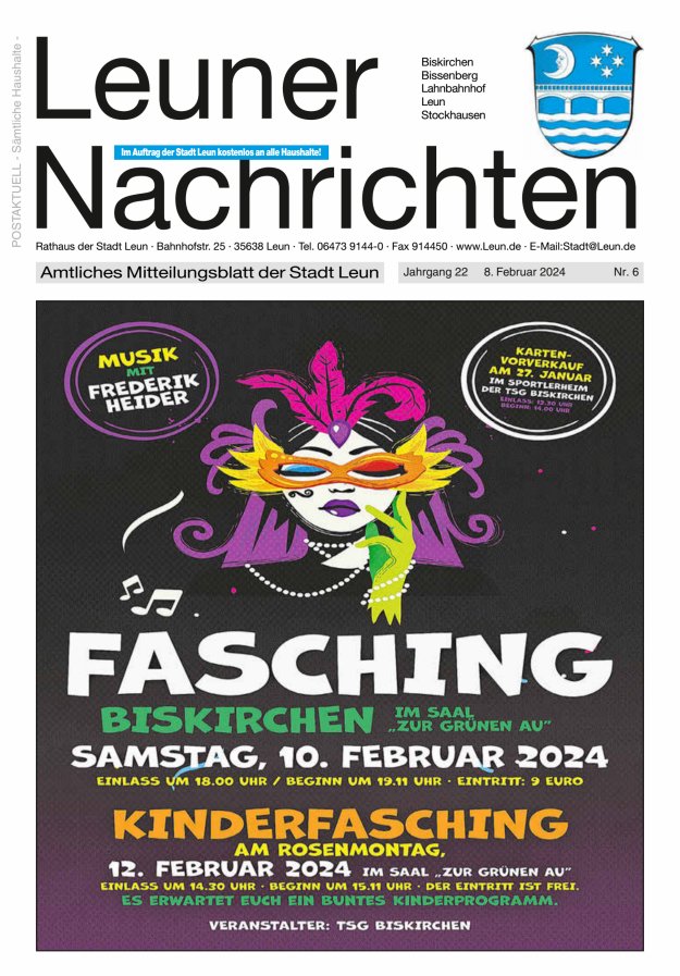 Leuner Nachrichten Titelblatt 06/2024