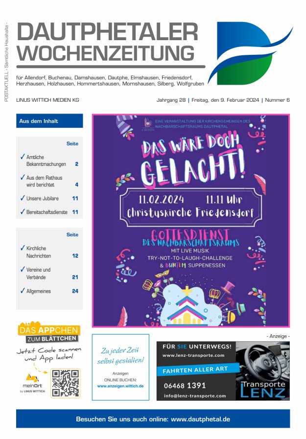 Dautphetaler Wochenzeitung Titelblatt 06/2024