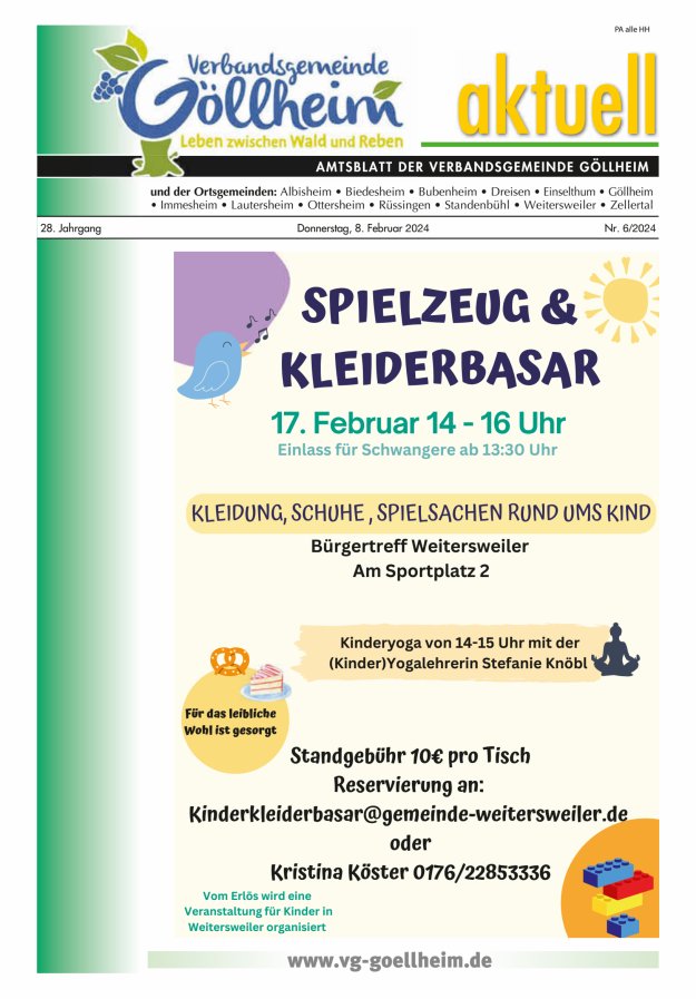 Verbandsgemeinde Göllheim aktuell Titelblatt 06/2024