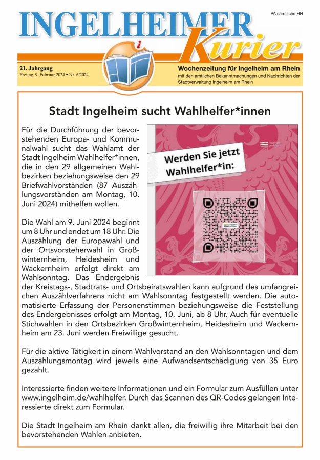 Ingelheimer Kurier Titelblatt 06/2024