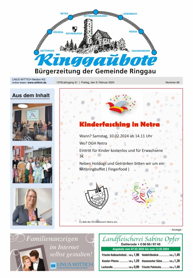 Ringgaubote Titelblatt 06/2024