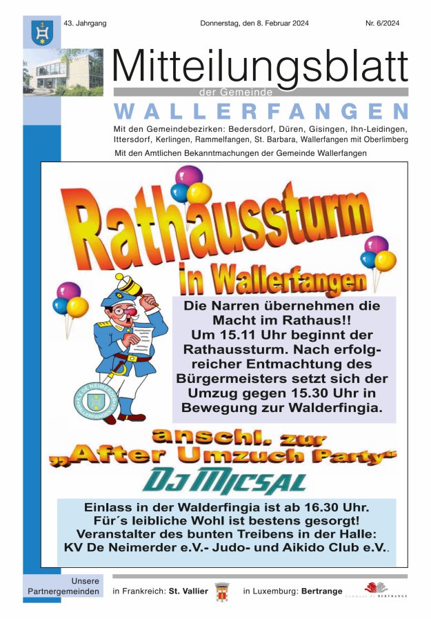 Mitteilungsblatt Gemeinde Wallerfangen Titelblatt 06/2024