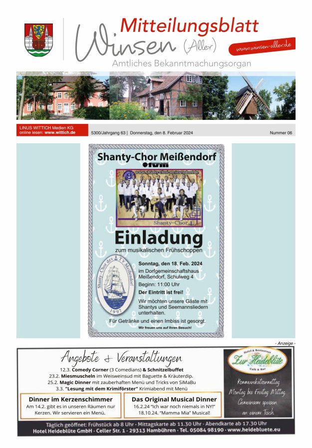 Mitteilungsblatt der Gemeinde Winsen Titelblatt 06/2024