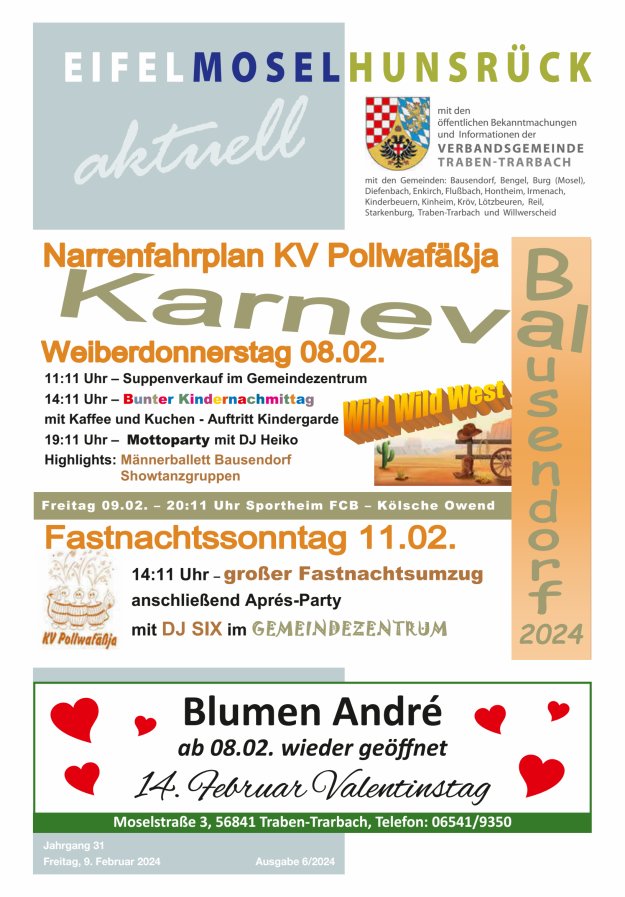 Eifel-Mosel-Hunsrück aktuell VG Traben-Trarbach Titelblatt 06/2024