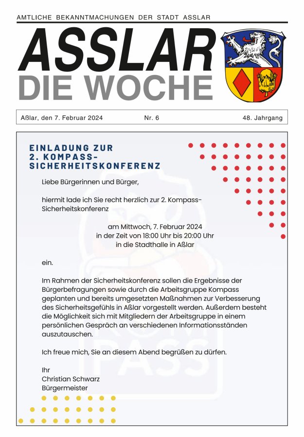 Asslar - Die Woche Titelblatt 06/2024