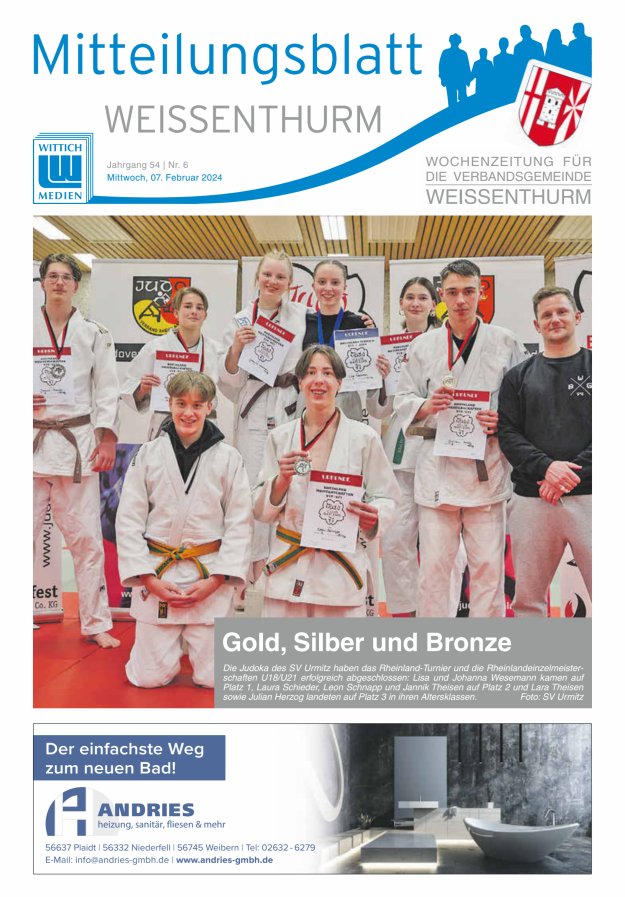 Mitteilungsblatt für den Bereich der Verbandsgemeinde Weißenthurm Titelblatt 06/2024