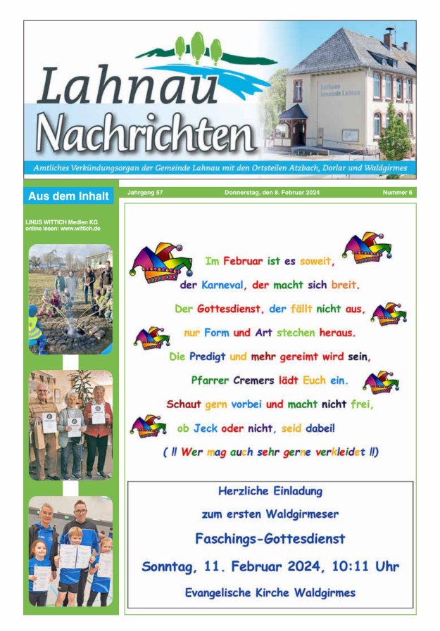 Lahnau Nachrichten Titelblatt 06/2024