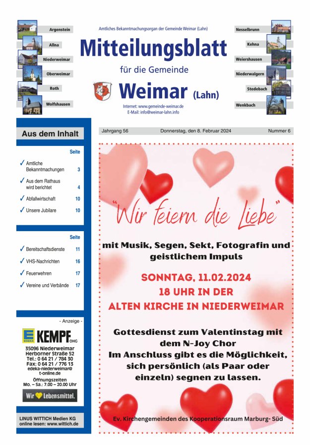 Mitteilungsblatt für die Gemeinde Weimar Titelblatt 06/2024
