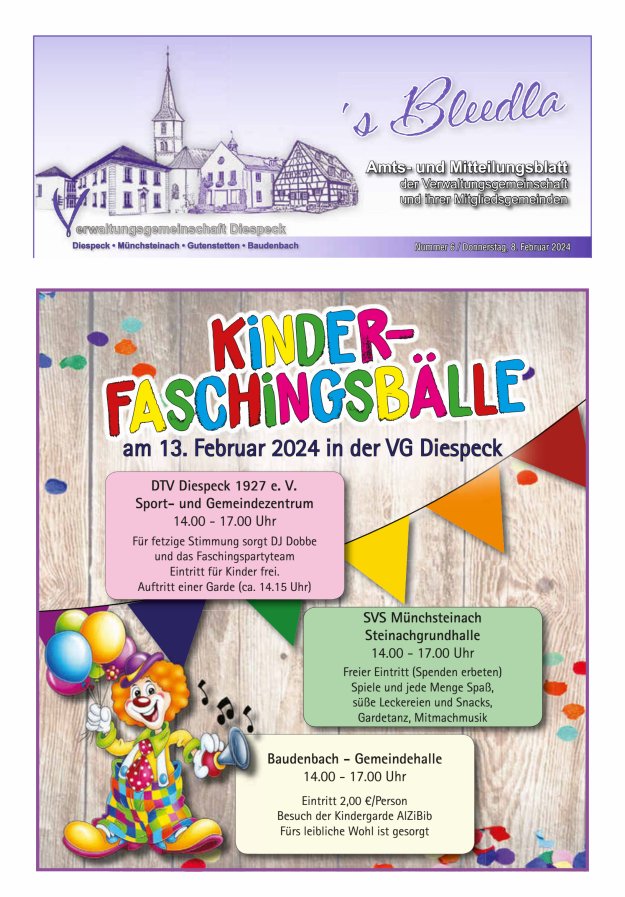Amts- und Mitteilungsblatt VGem Diespeck Titelblatt 06/2024
