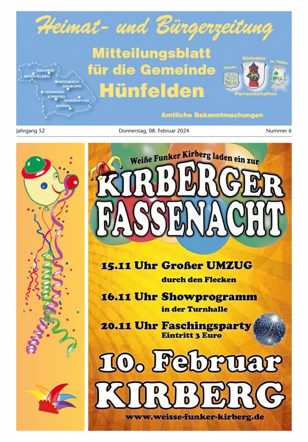 Mitteilungsblatt für die Gemeinde Hünfelden Titelblatt 06/2024