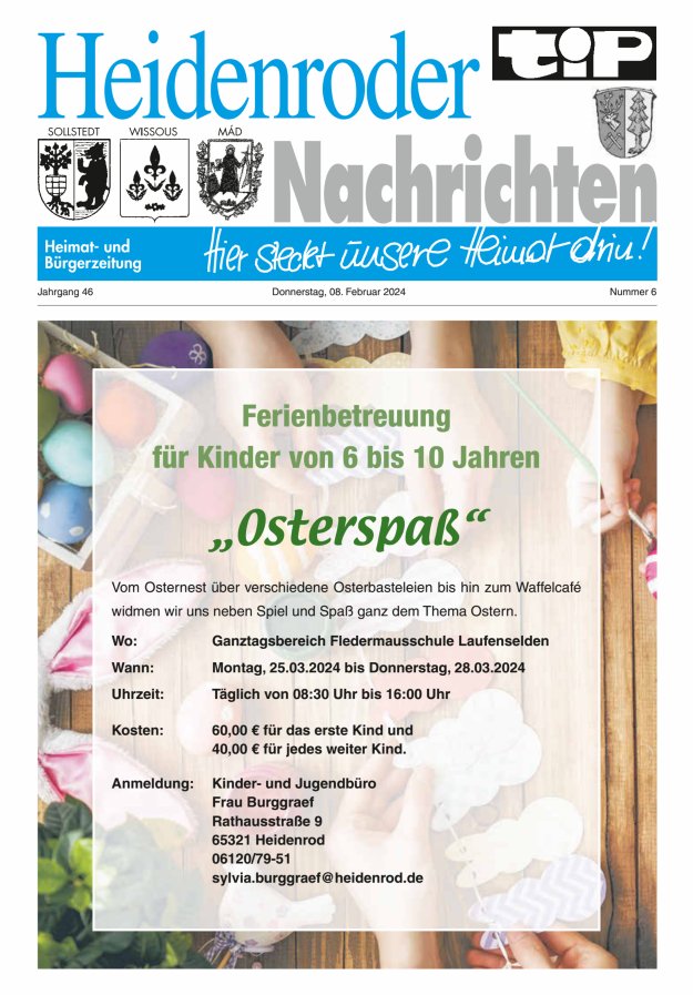 "tip" Heidenroder Nachrichten Titelblatt 06/2024