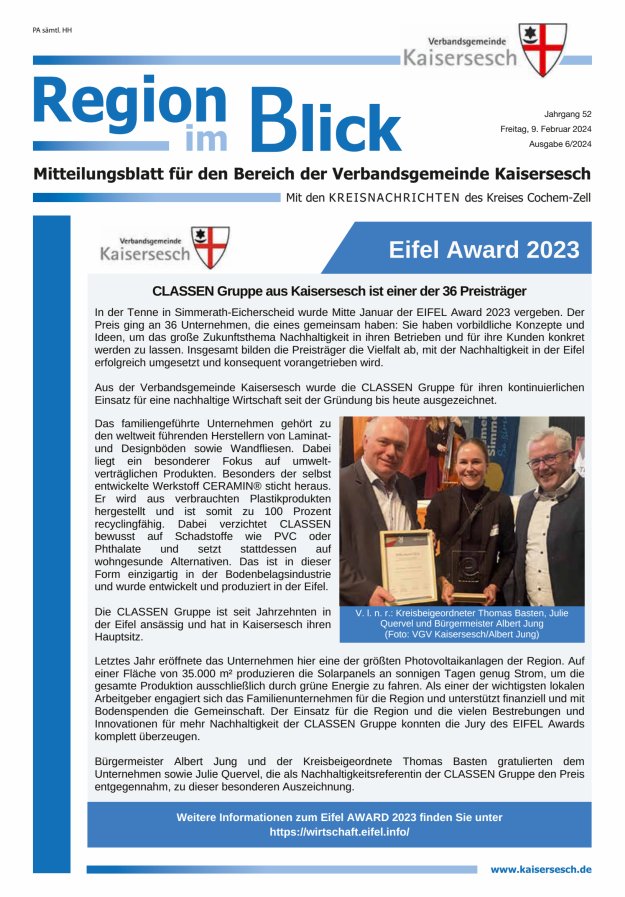 Region im Blick VG Kaisersesch Titelblatt 06/2024