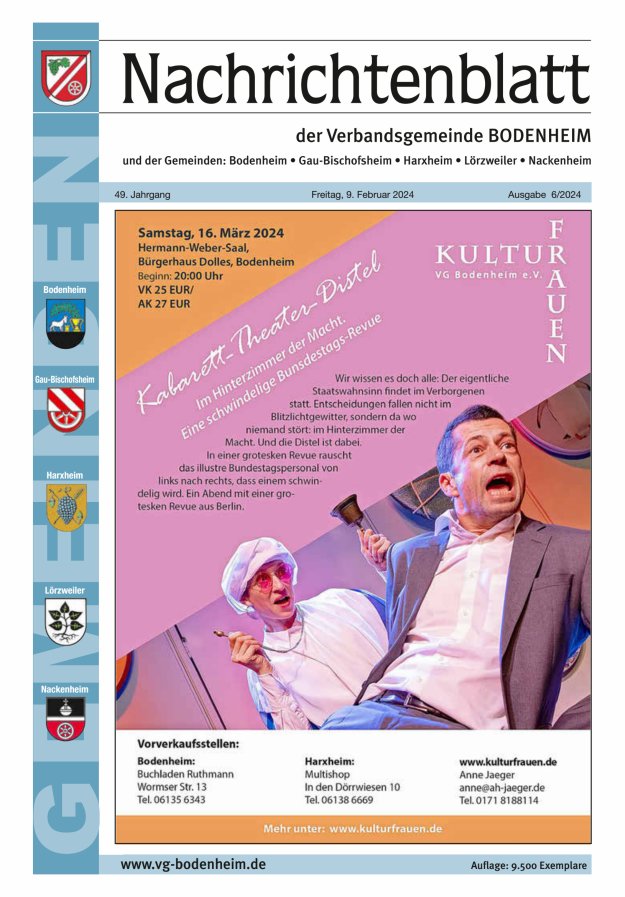 Nachrichtenblatt der VG Bodenheim              Titelblatt 06/2024