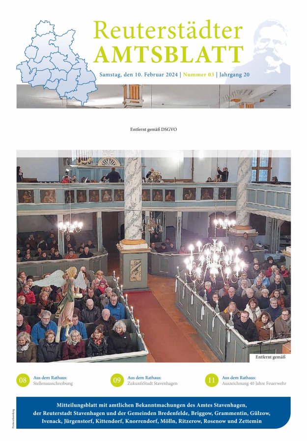 Reuterstädter Amtsblatt Titelblatt 03/2024