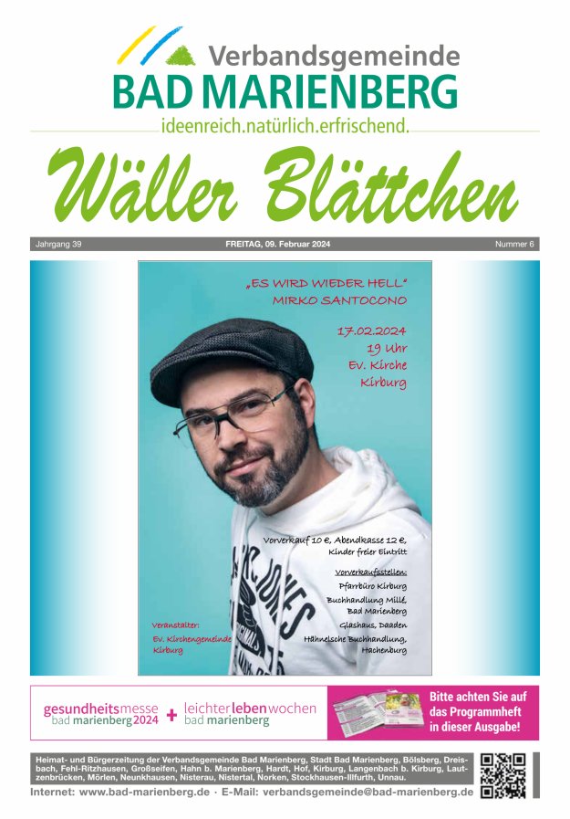 Wäller Blättchen - Verbandsgemeinde Bad Marienberg Titelblatt 06/2024