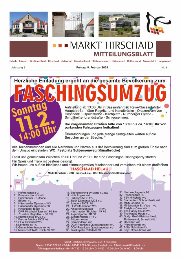 Mitteilungsblatt Markt Hirschaid Titelblatt 06/2024
