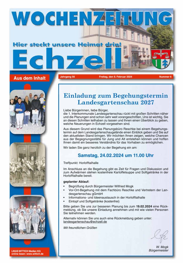 Wochenzeitung für die Gemeinde Echzell Titelblatt 06/2024