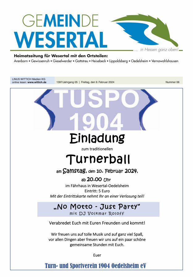 Wesertal Titelblatt 06/2024