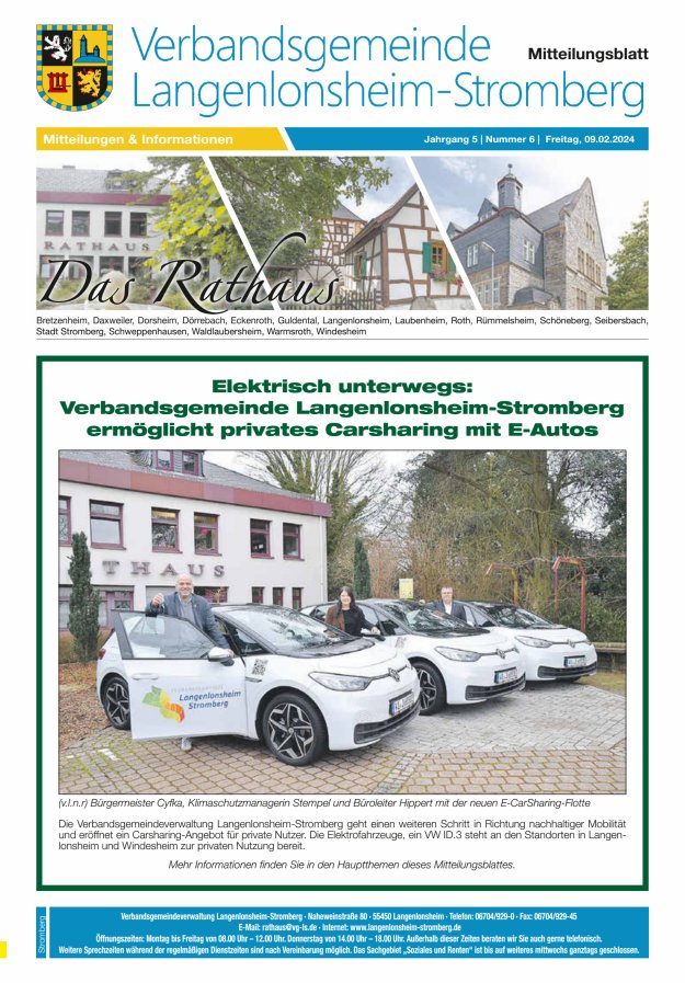 Das Rathaus - MTB d VG Langenlonsheim-Stromberg  Titelblatt 06/2024
