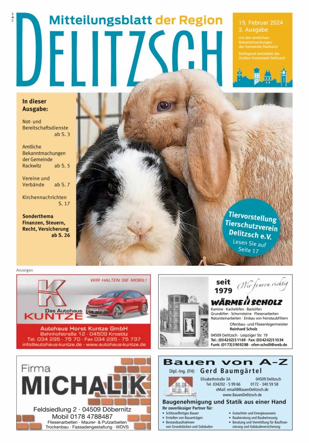 Mitteilungsblatt der Region Delitzsch Titelblatt 03/2024