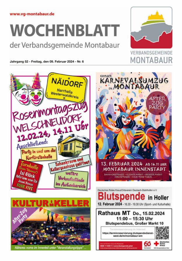 Wochenblatt der Verbandsgemeinde Montabaur Titelblatt 06/2024