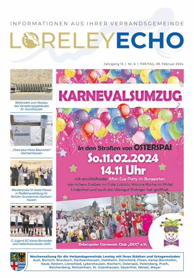 Loreley-Echo - Mitteilungsblatt der Verbandsgemeinde Loreley Titelblatt 06/2024