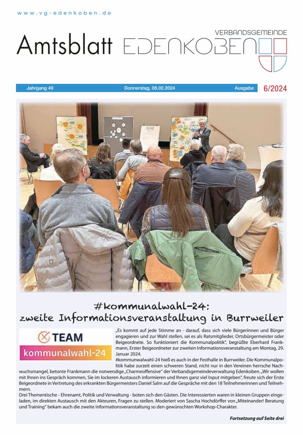 Amtsblatt VG Edenkoben Titelblatt 06/2024
