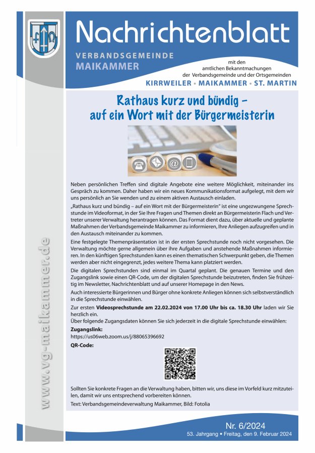 Nachrichtenblatt VG Maikammer Titelblatt 06/2024