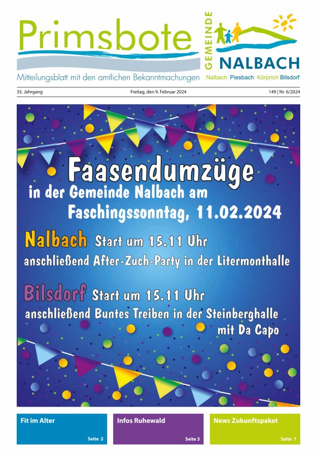 Primsbote Gemeinde Nalbach Titelblatt 06/2024
