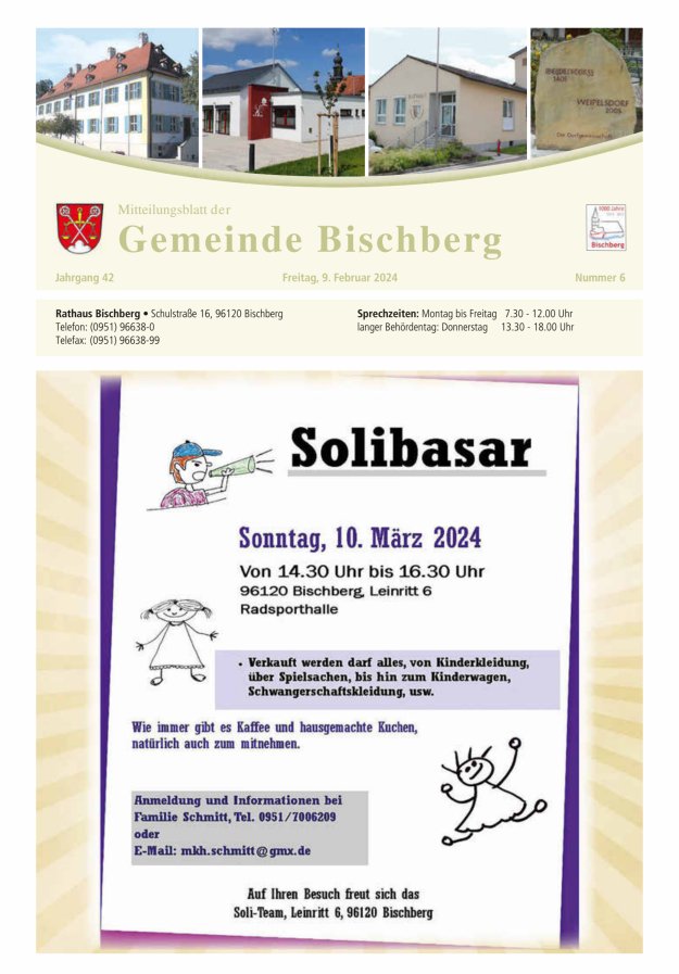 Mitteilungsblatt der Gemeinde Bischberg Titelblatt 06/2024