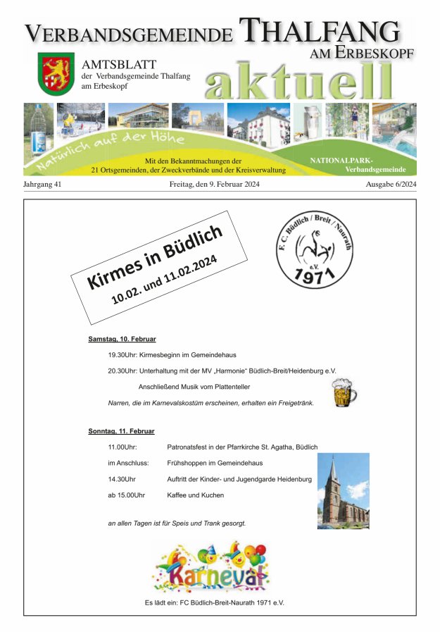 Thalfang aktuell - Amtsblatt VG Thalfang Titelblatt 06/2024