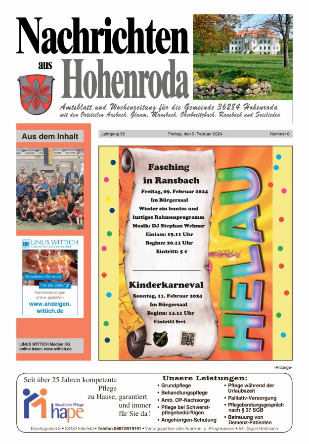 Nachrichten aus Hohenroda Titelblatt 06/2024