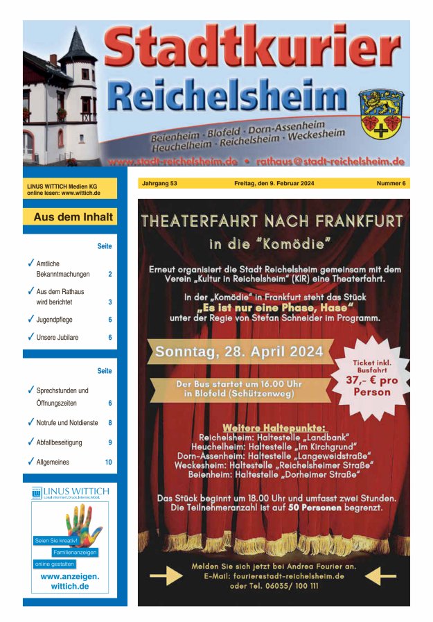 Stadtkurier Reichelsheim Titelblatt 06/2024