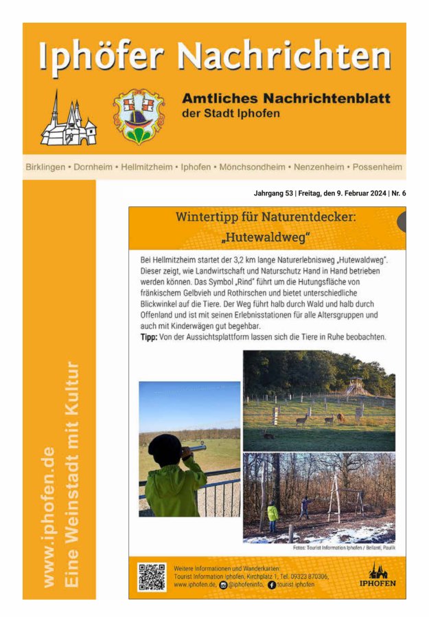 Iphöfer Nachrichten Titelblatt 06/2024