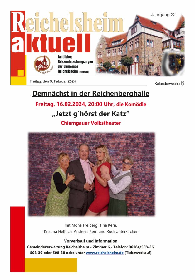 Reichelsheim aktuell - Amtsblatt der Gemeinde Reichelsheim(Odenwald) Titelblatt 06/2024