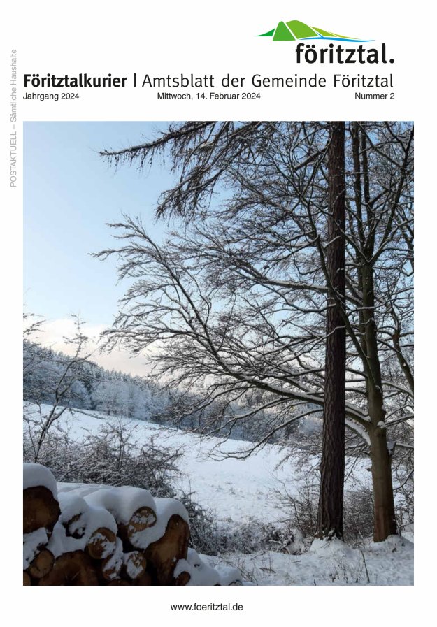 Amtsblatt der Gemeinde Föritztal Titelblatt 02/2024