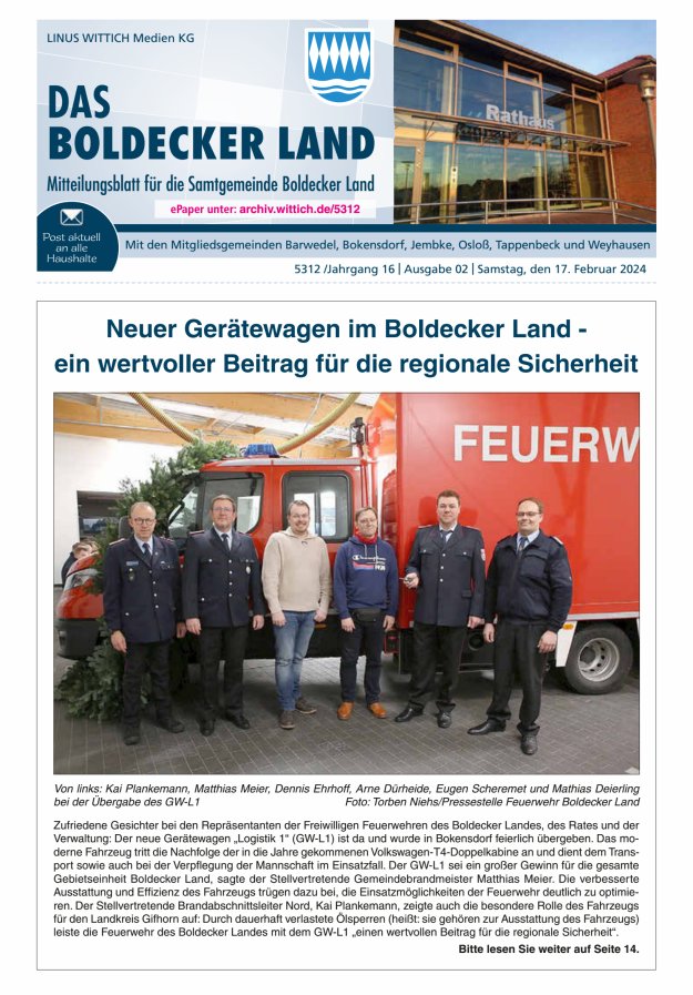Samtgemeinde Boldecker Land Titelblatt 02/2024