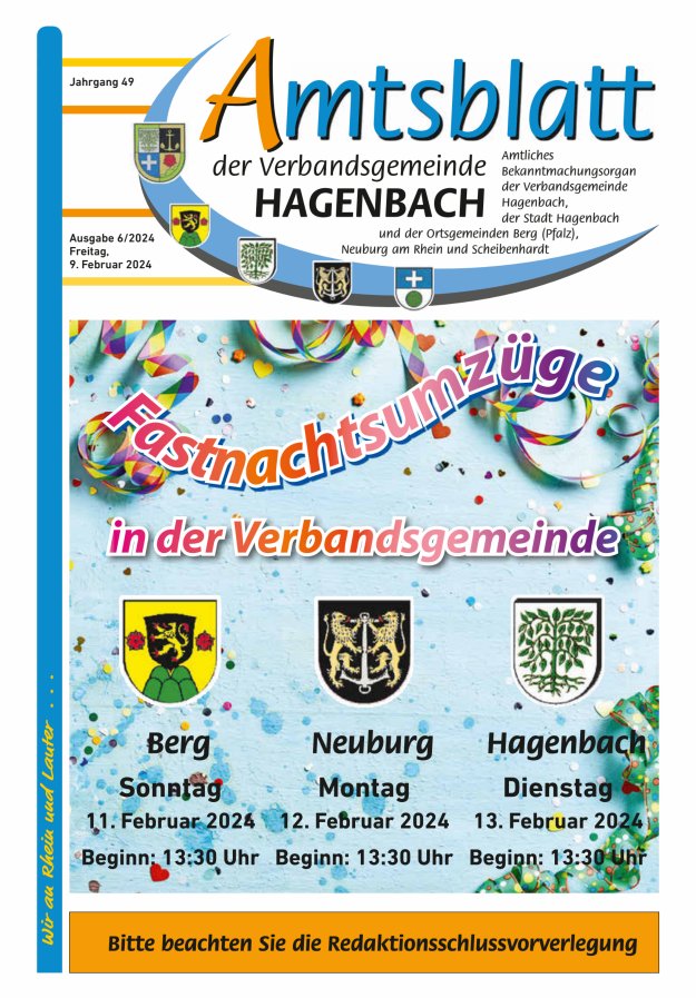 Amtsblatt der VG Hagenbach Titelblatt 06/2024